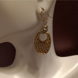 Etched Gold Dangle Earrings